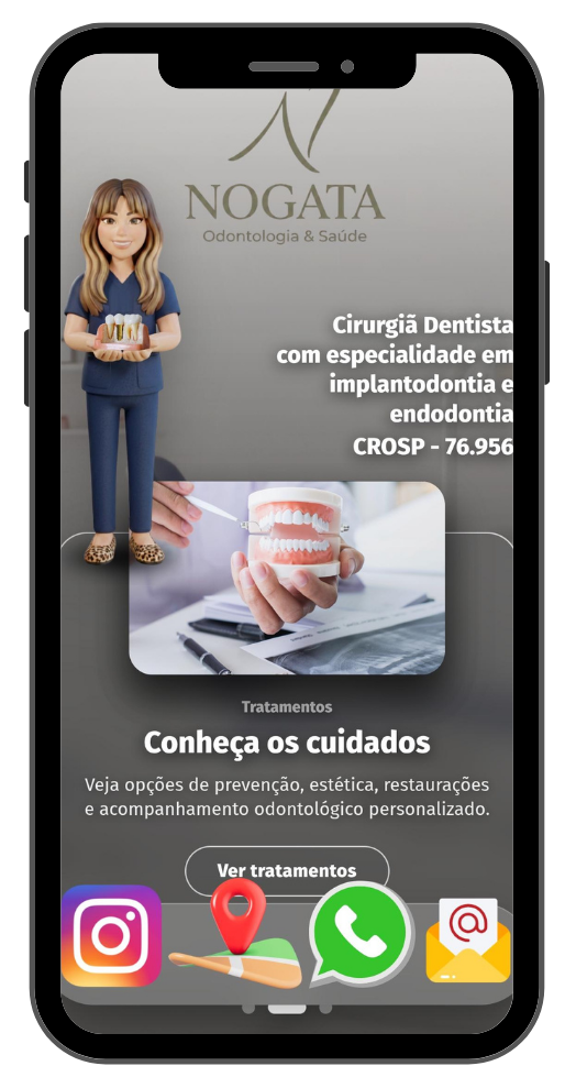 Exemplo de página profissional aberta por uma LahnTag